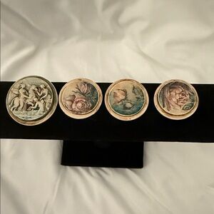 Vintage Art-Inspired Brooch Set